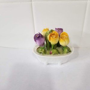 Aynsley Handpainted Bone China Flower Figurine February Crocus